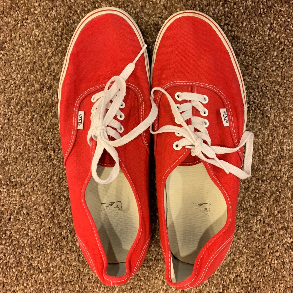 Red vans authentic classics size 12